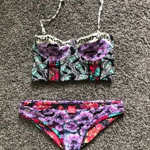 Maaji reversible longline floral bikini